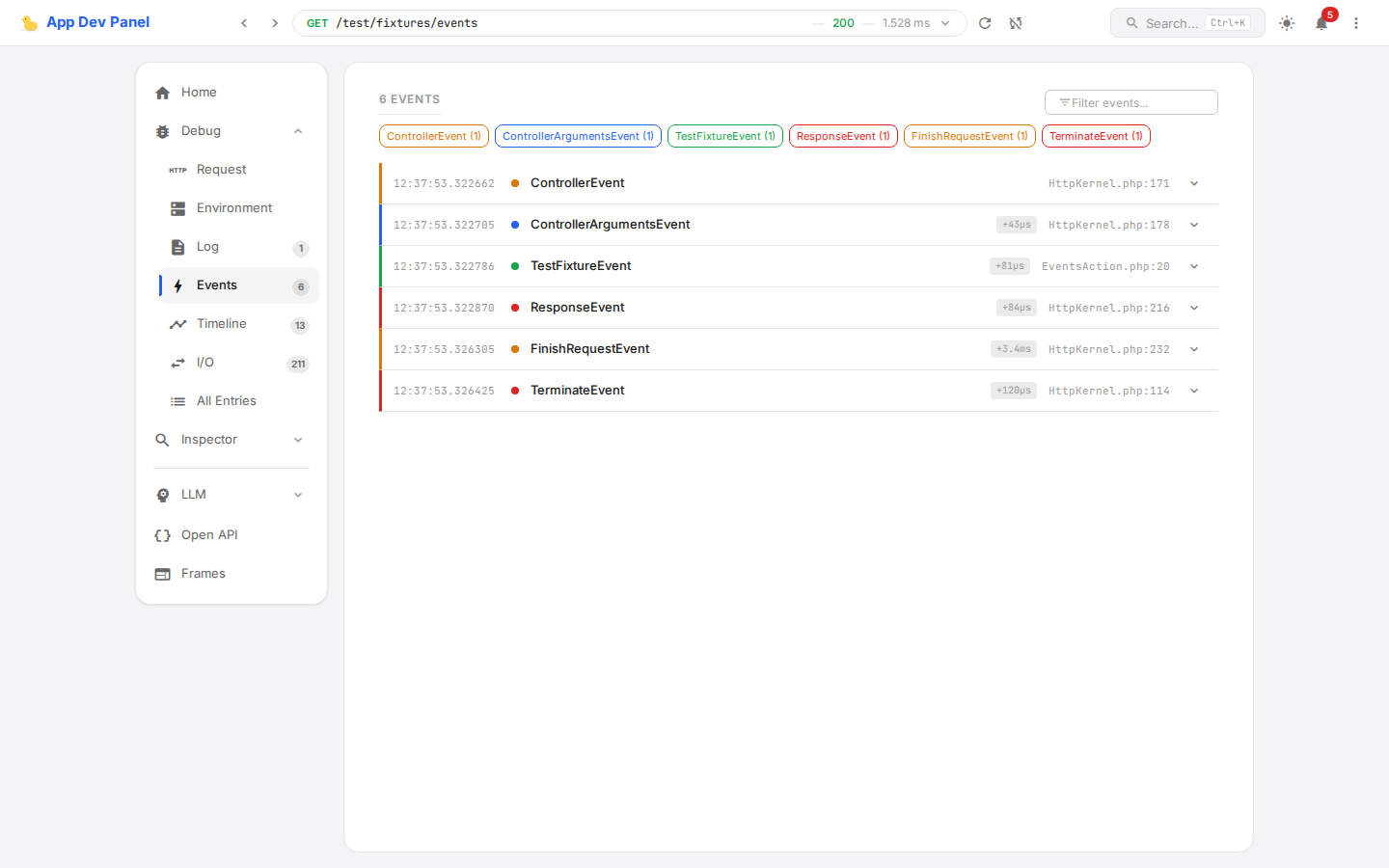 Event Collector panel