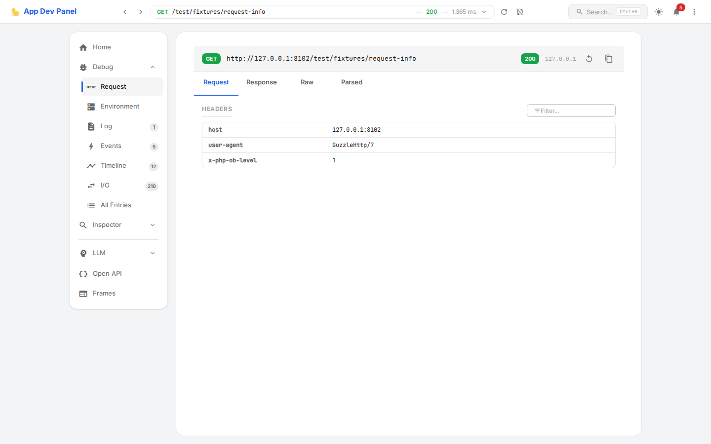 Request Collector panel
