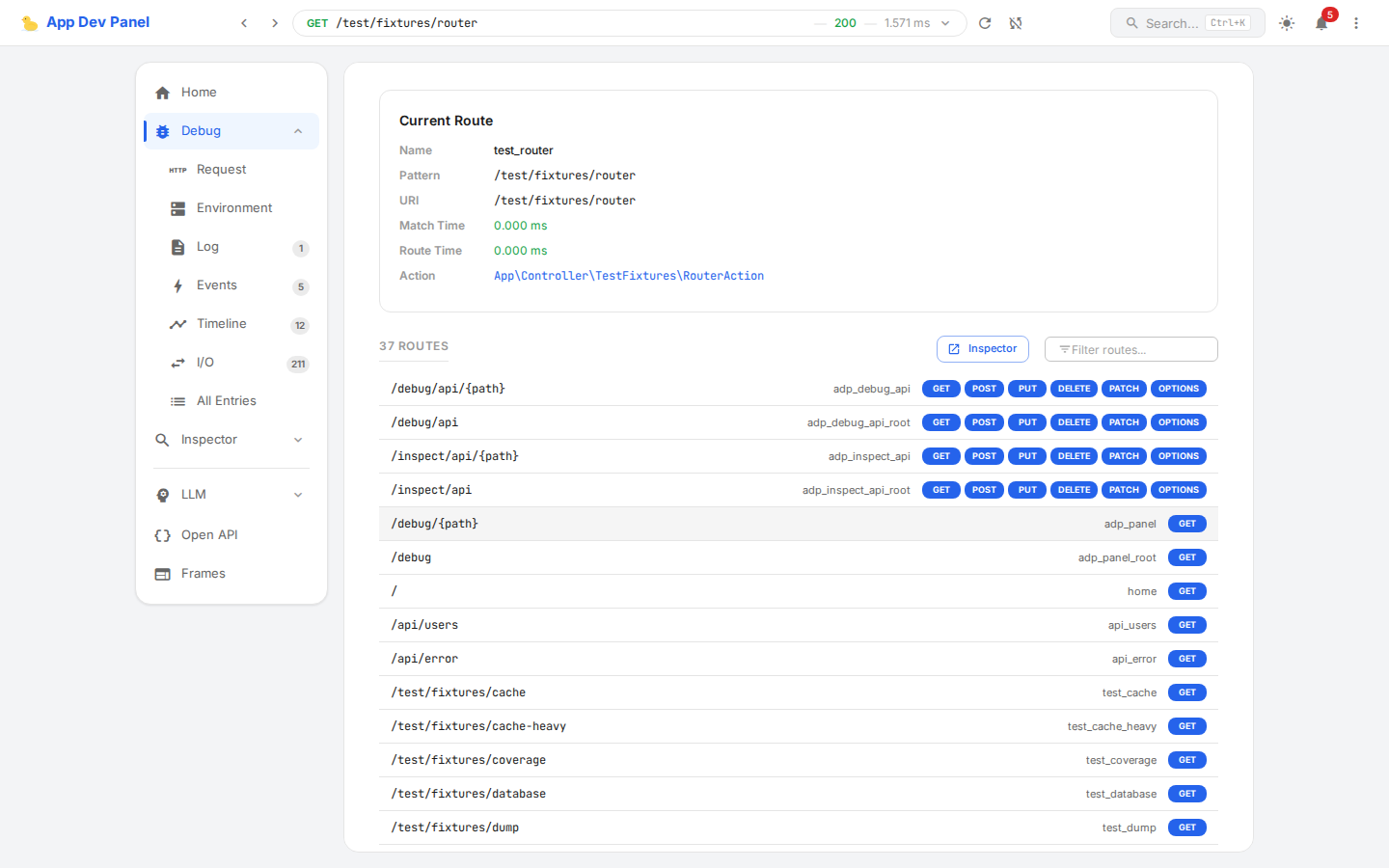 Router Collector panel