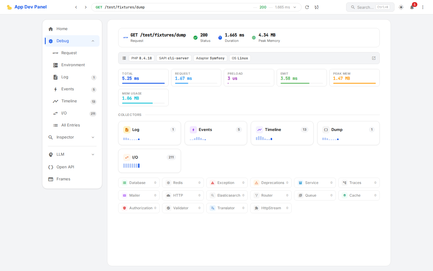 VarDumper Collector panel