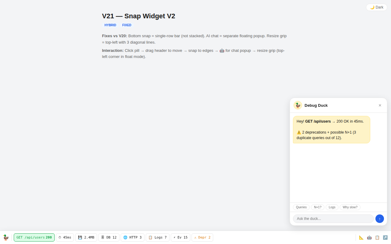 Toolbar with AI chat