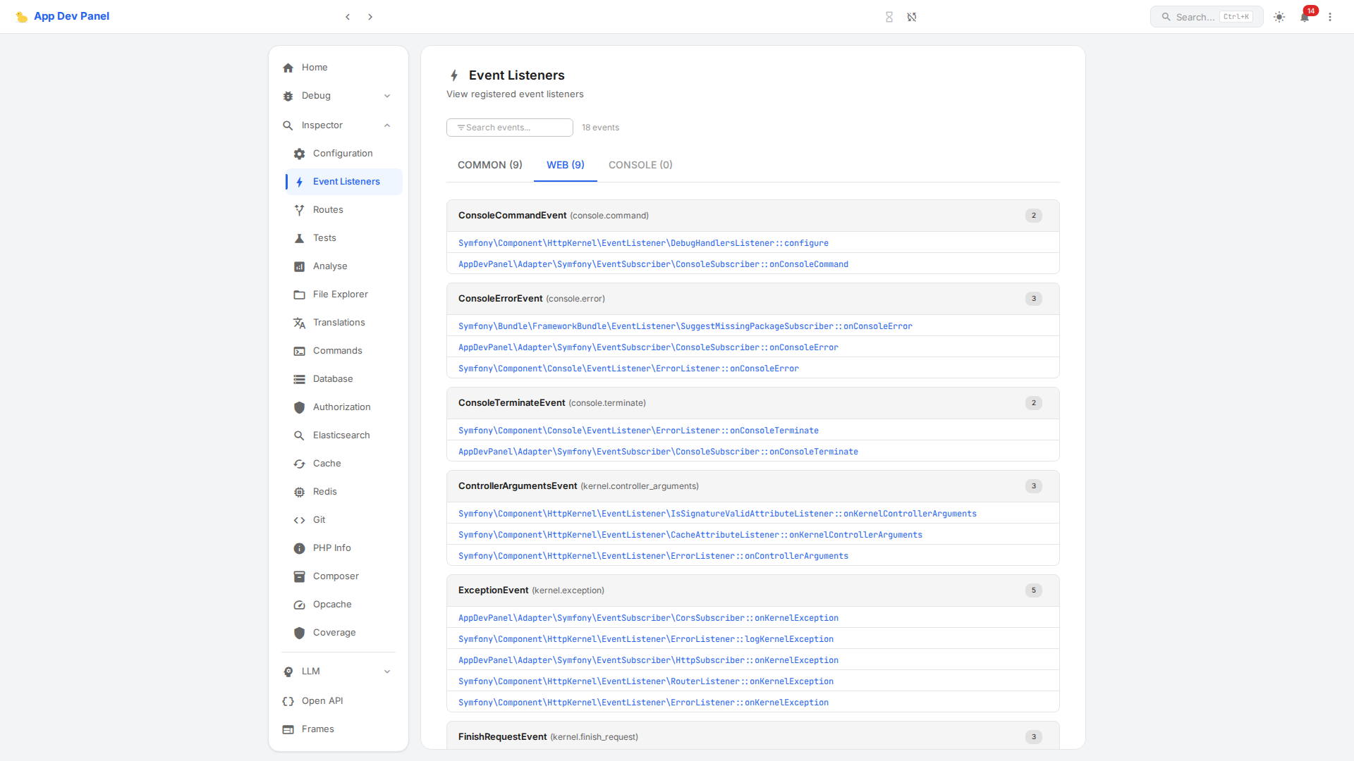 Event Listeners Inspector